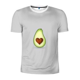 Мужская футболка 3D спортивная с принтом Авокадо сердечко в Петрозаводске, 100% полиэстер с улучшенными характеристиками | приталенный силуэт, круглая горловина, широкие плечи, сужается к линии бедра | авокадо | авокадо с сердечком | авокадо сердечко | авокадо сердце | авокадо эмоции | сердечко | четыре | четыре авокадо