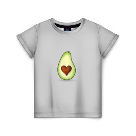 Детская футболка 3D с принтом Авокадо сердечко в Петрозаводске, 100% гипоаллергенный полиэфир | прямой крой, круглый вырез горловины, длина до линии бедер, чуть спущенное плечо, ткань немного тянется | Тематика изображения на принте: авокадо | авокадо с сердечком | авокадо сердечко | авокадо сердце | авокадо эмоции | сердечко | четыре | четыре авокадо