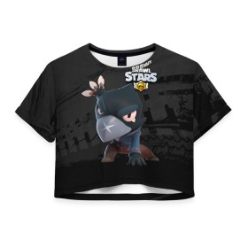 Женская футболка Crop-top 3D с принтом Brawl Stars Crow (Ворон) в Петрозаводске, 100% полиэстер | круглая горловина, длина футболки до линии талии, рукава с отворотами | brawl | brawl stars | brawlstars | brawlstarsmemes | brawl_stars | clashofclans | clashroyale | colt | plp | supercell | бравл | бравлстарс | кольт