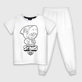 Детская пижама хлопок с принтом Brawl Stars LEON (раскраска) в Петрозаводске, 100% хлопок |  брюки и футболка прямого кроя, без карманов, на брюках мягкая резинка на поясе и по низу штанин
 | 