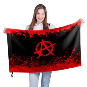 Флаг 3D с принтом АНАРХИЯ в Петрозаводске, 100% полиэстер | плотность ткани — 95 г/м2, размер — 67 х 109 см. Принт наносится с одной стороны | anarchy | riot | rock | анархия | бунт | знаки | музыка | панки | рок | символ