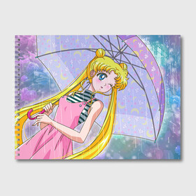 Альбом для рисования с принтом Sailor Moon в Петрозаводске, 100% бумага
 | матовая бумага, плотность 200 мг. | baby | bunny | girl | like | pink | sailormoon | usagi | вода капли | воин | волосы | глаза | девушка | дождь | зайчик | зонтик | котик | кролик | лето | луна | малышка | матроска | небо | облака | природа | радуга | розовый