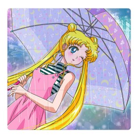 Магнитный плакат 3Х3 с принтом Sailor Moon в Петрозаводске, Полимерный материал с магнитным слоем | 9 деталей размером 9*9 см | Тематика изображения на принте: baby | bunny | girl | like | pink | sailormoon | usagi | вода капли | воин | волосы | глаза | девушка | дождь | зайчик | зонтик | котик | кролик | лето | луна | малышка | матроска | небо | облака | природа | радуга | розовый