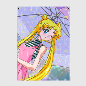 Постер с принтом Sailor Moon в Петрозаводске, 100% бумага
 | бумага, плотность 150 мг. Матовая, но за счет высокого коэффициента гладкости имеет небольшой блеск и дает на свету блики, но в отличии от глянцевой бумаги не покрыта лаком | baby | bunny | girl | like | pink | sailormoon | usagi | вода капли | воин | волосы | глаза | девушка | дождь | зайчик | зонтик | котик | кролик | лето | луна | малышка | матроска | небо | облака | природа | радуга | розовый