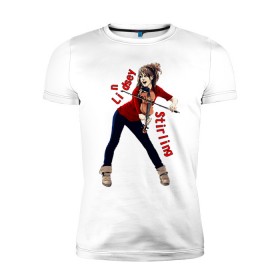 Мужская футболка премиум с принтом Lindsey Stirling в Петрозаводске, 92% хлопок, 8% лайкра | приталенный силуэт, круглый вырез ворота, длина до линии бедра, короткий рукав | Тематика изображения на принте: 