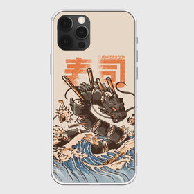 Чехол для iPhone 12 Pro Max с принтом Sushi dragon в Петрозаводске, Силикон |  | Тематика изображения на принте: волны | дракон | суши | суши дракон | японские волны | японский дракон