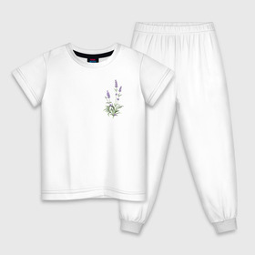 Детская пижама хлопок с принтом Lavanda в Петрозаводске, 100% хлопок |  брюки и футболка прямого кроя, без карманов, на брюках мягкая резинка на поясе и по низу штанин
 | лаванда | лавандовые цветы | милота | нежность | цветочки | цветы