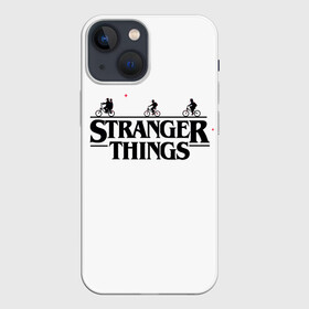 Чехол для iPhone 13 mini с принтом STRANGER THINGS в Петрозаводске,  |  | netflix | stranger things | trend | арт | герой | загадочные события | кино | лого | надпись | наука | нетфликс | очень странные дела | парню | персонаж | прикольная | ребенку | сериал | тренд | фантастика