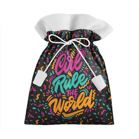 Подарочный 3D мешок с принтом Girl rule the world в Петрозаводске, 100% полиэстер | Размер: 29*39 см | 8 марта | fem | feminism | feminist | девочки | девушки | женщины | феминизм | феминист | фемистка