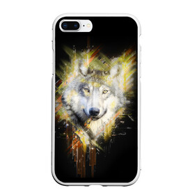 Чехол для iPhone 7Plus/8 Plus матовый с принтом Волчий тотем в Петрозаводске, Силикон | Область печати: задняя сторона чехла, без боковых панелей | взгляд волка | волк | волк арт | волк тотем | волки | волчий | волчий взгляд | волчий тотем | волчица | волчица арт | волчья голова | голова волка | желтоглазый волк | тотем волк