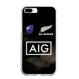 Чехол для iPhone 7Plus/8 Plus матовый с принтом ALL BLACKS в Петрозаводске, Силикон | Область печати: задняя сторона чехла, без боковых панелей | Тематика изображения на принте: all blacks | new zealandd | rugby | новая зеландия | олл блэкс | регби | хака