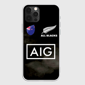 Чехол для iPhone 12 Pro с принтом ALL BLACKS в Петрозаводске, силикон | область печати: задняя сторона чехла, без боковых панелей | Тематика изображения на принте: all blacks | new zealandd | rugby | новая зеландия | олл блэкс | регби | хака