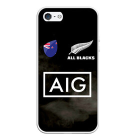 Чехол для iPhone 5/5S матовый с принтом ALL BLACKS в Петрозаводске, Силикон | Область печати: задняя сторона чехла, без боковых панелей | Тематика изображения на принте: all blacks | new zealandd | rugby | новая зеландия | олл блэкс | регби | хака