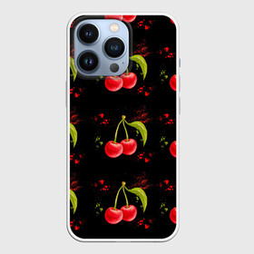 Чехол для iPhone 13 Pro с принтом Вишенки в Петрозаводске,  |  | брызги | вишня | красный | сочно | ягода