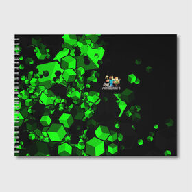 Альбом для рисования с принтом MINECRAFT в Петрозаводске, 100% бумага
 | матовая бумага, плотность 200 мг. | Тематика изображения на принте: creeper | game | minecraft | блоки | игра | квадраты | компьютерная игра | крипер | майнкрафт