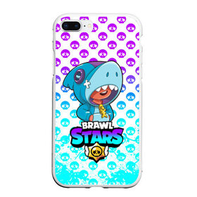 Чехол для iPhone 7Plus/8 Plus матовый с принтом Brawl stars leon shark в Петрозаводске, Силикон | Область печати: задняя сторона чехла, без боковых панелей | bea | bib | brawl stars | crow | el brown | leon | max | nita | sally leon | shark | акула | биа | биби | бравл старс | ворон | игра | леон | макс | нита | оборотень | салли леон | сэлли леон | шарк | эл браун