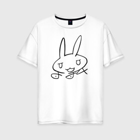 Женская футболка хлопок Oversize с принтом Подпись Наначи в Петрозаводске, 100% хлопок | свободный крой, круглый ворот, спущенный рукав, длина до линии бедер
 | anime | made in abyss | nanachi | аниме | нанати | наначи | созданный в бездне