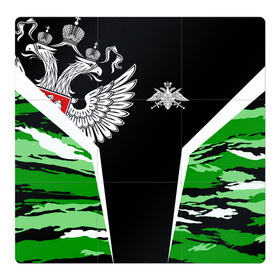 Магнитный плакат 3Х3 с принтом Пограничные Войска в Петрозаводске, Полимерный материал с магнитным слоем | 9 деталей размером 9*9 см | 23 февраля | army | армия | войска | герб | граница | зеленый | знак | камуфляж | кгб | медаль | надпись | орел | пв | петлицы | погран | погранвойска | погранец | погранична | пограничник | пограничные