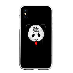 Чехол для iPhone XS Max матовый с принтом _Panda_ в Петрозаводске, Силикон | Область печати: задняя сторона чехла, без боковых панелей | color | have | hunter | panda | text | we | yes | австралия | арт | бе | высунула | глаза | голова | да | дикое | есть | животное | лбу | млекопитающее | на | надпись | нас | нос | охотник | панда | панды | показывает