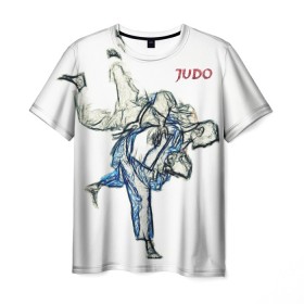 Мужская футболка 3D с принтом Борьба Дзюдо в Петрозаводске, 100% полиэфир | прямой крой, круглый вырез горловины, длина до линии бедер | 23 февраля | judo | sport | борьба | дзюдо | единоборства | спорт