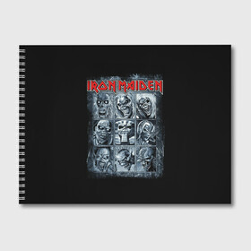 Альбом для рисования с принтом Iron Maiden в Петрозаводске, 100% бумага
 | матовая бумага, плотность 200 мг. | 80s | hardrock | heavy | iron | maiden | metal | pop | steve harris | the final frontier | uk | айрон | группа | железная дева | метал | мэйден | хеви