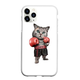 Чехол для iPhone 11 Pro Max матовый с принтом Кот боксёр в Петрозаводске, Силикон |  | арт | животные | искусство | картинка | рисунок