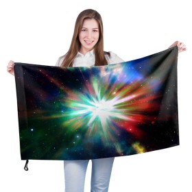 Флаг 3D с принтом Космическая вспышка в Петрозаводске, 100% полиэстер | плотность ткани — 95 г/м2, размер — 67 х 109 см. Принт наносится с одной стороны | Тематика изображения на принте: astronomy | астрономия | вселенная | вселенский | вспышка | вспышки | галактика | звезда | звёзды | космическая | космос | пространство | свет | светящиеся | светящийся | яркий | яркость