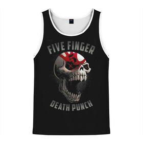Мужская майка 3D с принтом Five Finger Death Punch в Петрозаводске, 100% полиэстер | круглая горловина, приталенный силуэт, длина до линии бедра. Пройма и горловина окантованы тонкой бейкой | 5fdp | death | ffdp | finger | five | five finger death punch | punch | грув метал