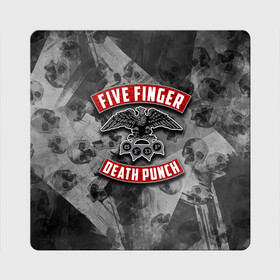 Магнит виниловый Квадрат с принтом Five Finger Death Punch в Петрозаводске, полимерный материал с магнитным слоем | размер 9*9 см, закругленные углы | 5fdp | death | ffdp | finger | five | five finger death punch | punch | грув метал