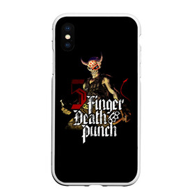 Чехол для iPhone XS Max матовый с принтом Five Finger Death Punch в Петрозаводске, Силикон | Область печати: задняя сторона чехла, без боковых панелей | Тематика изображения на принте: 5fdp | death | ffdp | finger | five | five finger death punch | punch | грув метал