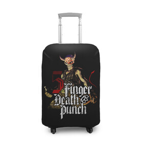 Чехол для чемодана 3D с принтом Five Finger Death Punch в Петрозаводске, 86% полиэфир, 14% спандекс | двустороннее нанесение принта, прорези для ручек и колес | 5fdp | death | ffdp | finger | five | five finger death punch | punch | грув метал