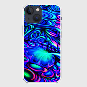 Чехол для iPhone 13 mini с принтом PSY NEON в Петрозаводске,  |  | Тематика изображения на принте: abstract | abstraction | color | fractal | geometry | paitnt | polygon | polygonal | psy | абстракция | геометрия | краски | неоновые | полигоны | психоделика | фрактал