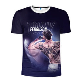 Мужская футболка 3D спортивная с принтом Tony Ferguson в Петрозаводске, 100% полиэстер с улучшенными характеристиками | приталенный силуэт, круглая горловина, широкие плечи, сужается к линии бедра | el cucuy | ferguson | mma | ssru | tony ferguson | мма | тони фергюсон | фергюсон