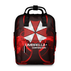 Женский рюкзак 3D с принтом Umbrella Corp в Петрозаводске, 100% полиэстер | лямки с регулируемой длиной, сверху ручки, чтобы рюкзак нести как сумку. Основное отделение закрывается на молнию, как и внешний карман. Внутри два дополнительных кармана, один из которых закрывается на молнию. По бокам два дополнительных кармашка, куда поместится маленькая бутылочка
 | biohazard | biohazard 7 | crocodile | fang | game | hand | monster | new umbrella | resident evil | resident evil 7 | umbrella | umbrella corp | umbrella corporation | zombie | обитель