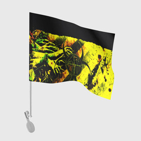 Флаг для автомобиля с принтом BIOHAZARD в Петрозаводске, 100% полиэстер | Размер: 30*21 см | biohazard | biohazard 7 | crocodile | fang | game | hand | monster | new umbrella | resident evil | resident evil 7 | umbrella | umbrella corp | umbrella corporation | zombie | обитель