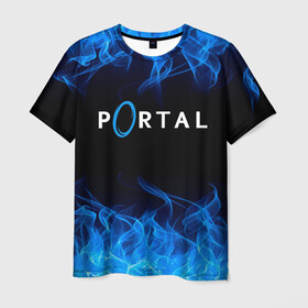 Мужская футболка 3D с принтом PORTAL. в Петрозаводске, 100% полиэфир | прямой крой, круглый вырез горловины, длина до линии бедер | aperture science | black mesa xen | half life | portal | portal 2 | valve | игра | портал