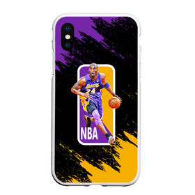 Чехол для iPhone XS Max матовый с принтом LA LAKERS KOBE BRYANT в Петрозаводске, Силикон | Область печати: задняя сторона чехла, без боковых панелей | america | basketball | kobe bryant | la | la lakers | lakers | los angeles lakers | nba | usa | баскетбол | кобе брайант | лос анджелес лейкерс | нба | сша