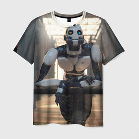 Мужская футболка 3D с принтом Любовь Смерть Роботы в Петрозаводске, 100% полиэфир | прямой крой, круглый вырез горловины, длина до линии бедер | death | icon | love | love death robots | netflix | robots | series | любовь | мультфильм | нетфликс | нэтфликс | роботы | сериал
