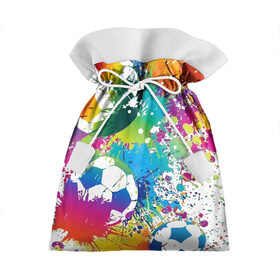 Подарочный 3D мешок с принтом Football Paints в Петрозаводске, 100% полиэстер | Размер: 29*39 см | art | ball | football | paint | spray | texture | арт | брызги | краски | мяч | текстура | футбол