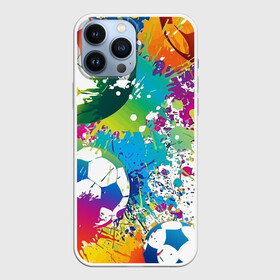 Чехол для iPhone 13 Pro Max с принтом Football Paints в Петрозаводске,  |  | Тематика изображения на принте: art | ball | football | paint | spray | texture | арт | брызги | краски | мяч | текстура | футбол