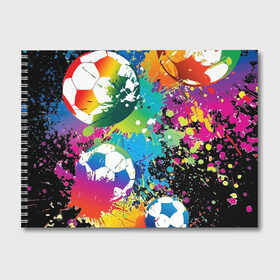 Альбом для рисования с принтом Football Paints в Петрозаводске, 100% бумага
 | матовая бумага, плотность 200 мг. | Тематика изображения на принте: art | ball | football | paint | spray | texture | арт | брызги | краски | мяч | текстура | футбол