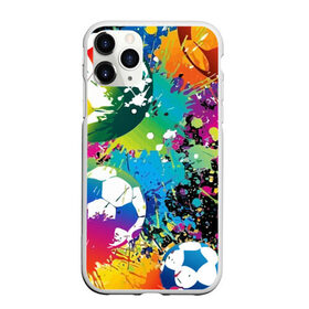 Чехол для iPhone 11 Pro Max матовый с принтом Football Paints в Петрозаводске, Силикон |  | art | ball | football | paint | spray | texture | арт | брызги | краски | мяч | текстура | футбол