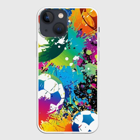 Чехол для iPhone 13 mini с принтом Football Paints в Петрозаводске,  |  | art | ball | football | paint | spray | texture | арт | брызги | краски | мяч | текстура | футбол