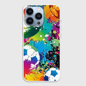 Чехол для iPhone 13 Pro с принтом Football Paints в Петрозаводске,  |  | Тематика изображения на принте: art | ball | football | paint | spray | texture | арт | брызги | краски | мяч | текстура | футбол