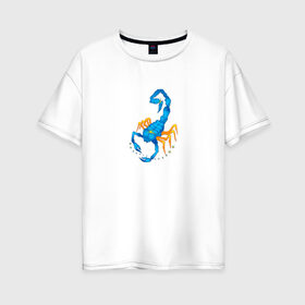 Женская футболка хлопок Oversize с принтом Скорпион в Петрозаводске, 100% хлопок | свободный крой, круглый ворот, спущенный рукав, длина до линии бедер
 | рисунок | скорпион