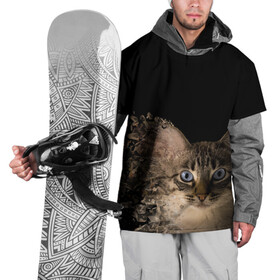 Накидка на куртку 3D с принтом Disintegrating Cat в Петрозаводске, 100% полиэстер |  | cat | азулес | атомный кот | голубоглазая кошка | голубоглазый кот | голубоглазый котик | кот | кот к | кот распадающийся на атомы | кот с голубыми глазами | котик | котэ | кошак | кошачий портрет