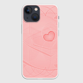 Чехол для iPhone 13 mini с принтом Сердечко в Петрозаводске,  |  | 8 | валентин | волны | девочке | девушке | жене | интересная | линии | любимой | марта | прикольная. | розовая | сердечки | сердце