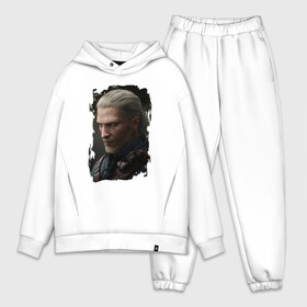 Мужской костюм хлопок OVERSIZE с принтом ВЕДЬМАК в Петрозаводске,  |  | geralt | the witcher | the witcher wild hunt | witcher | wolf | ведьмак | ведьмак 3 | волк | геральт | охотник