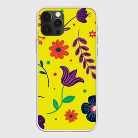 Чехол для iPhone 12 Pro Max с принтом Цветочный микс в Петрозаводске, Силикон |  | Тематика изображения на принте: flowers | девушки | желтые | круги | лето | листья | природа | разноцветные | растения | ромашки | солнце | текстура | тропика | тюльпаны | узоры | цветочки | цветы