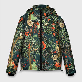 Мужская зимняя куртка 3D с принтом Abstraction Pattern в Петрозаводске, верх — 100% полиэстер; подкладка — 100% полиэстер; утеплитель — 100% полиэстер | длина ниже бедра, свободный силуэт Оверсайз. Есть воротник-стойка, отстегивающийся капюшон и ветрозащитная планка. 

Боковые карманы с листочкой на кнопках и внутренний карман на молнии. | Тематика изображения на принте: abstraction pattern | forest | fox | girl | абстракция | лес | лисы | паттерн | узор